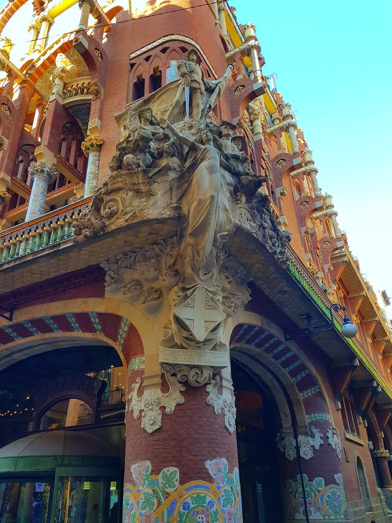 Sculptural detail on the exterior of Palau de la Música Catalana, Barcelona