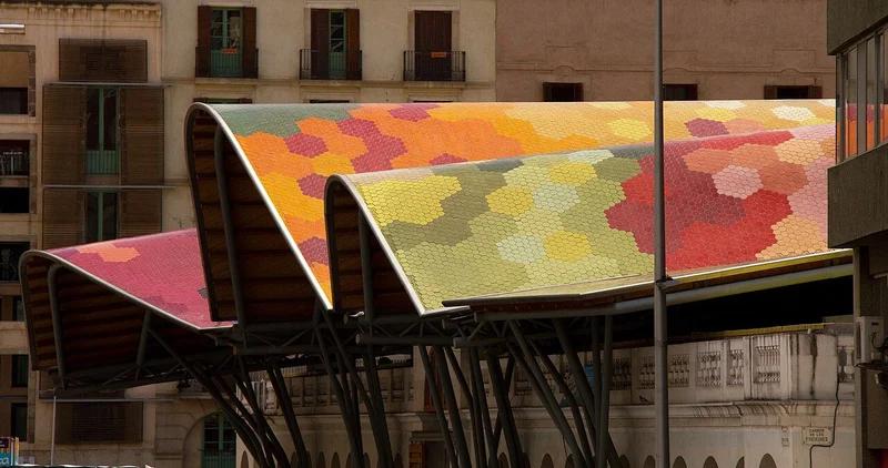 The colourful roof of Santa Caterina market, Barcelona