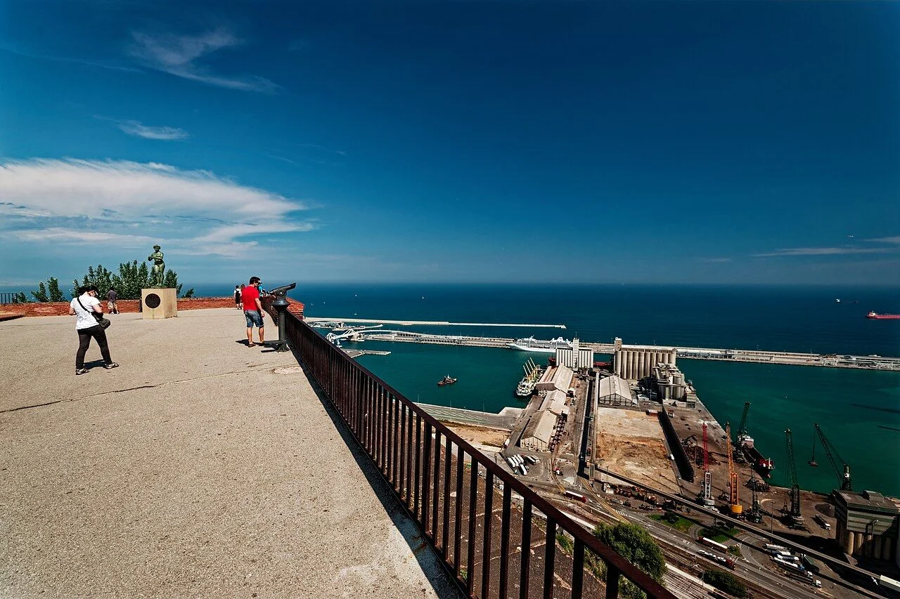 The harbour and Mediterranean from the Mirador de Montjuïc, Barcelona