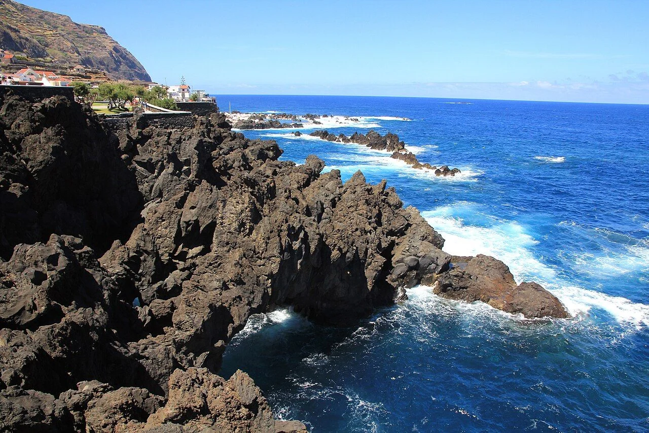 Volcanic rocks and Atlantic water at Porto Moniz, Madeira