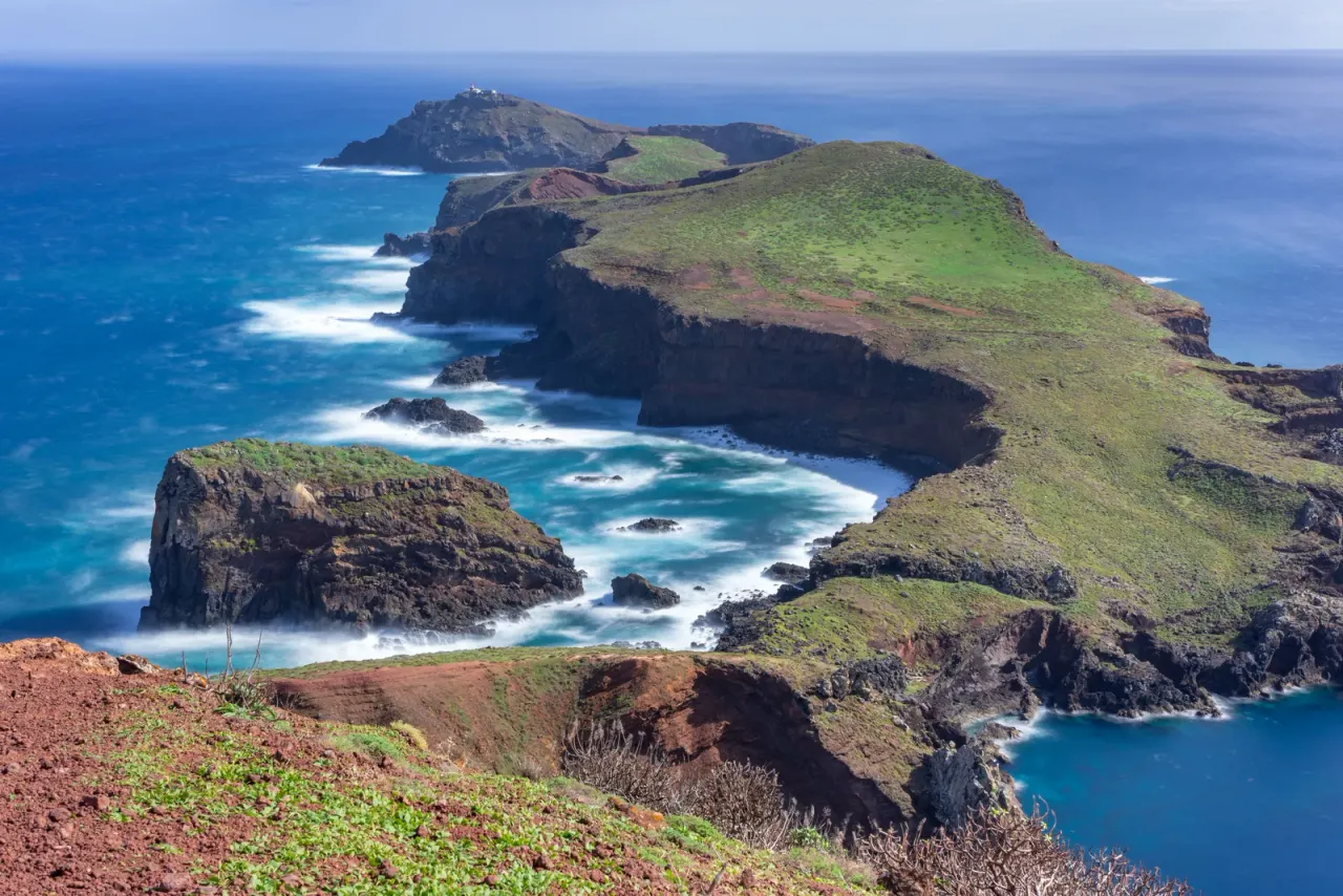 The rugged Ponta de São Lourenço peninsula meeting the Atlantic, Madeira.