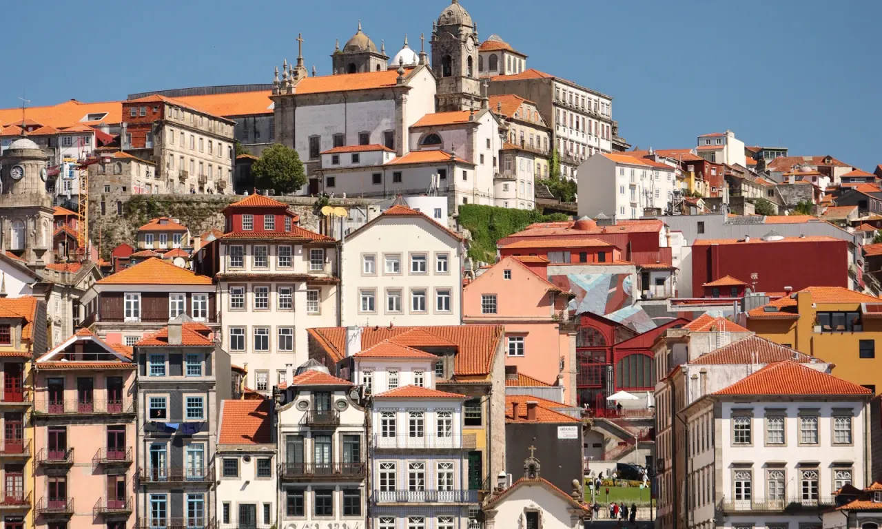 Colourful hillside buildings in Porto’s Ribeira neighbourhood.